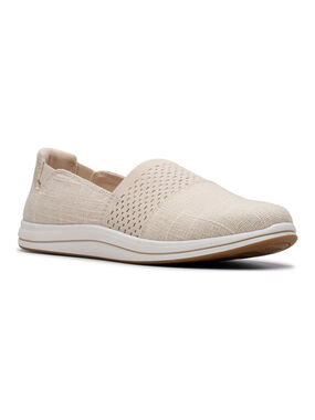 Women's Clarks Cloud Steppers Breeze Vibe Casual ShimmeryFlats in Beige Size 9.5